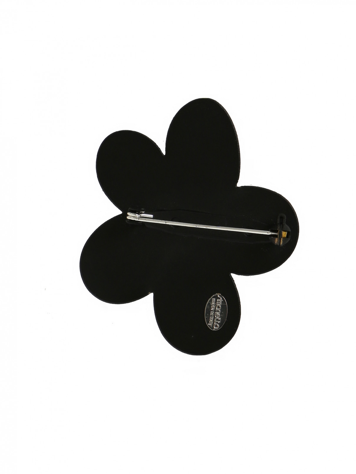 Брошь из металла в форме цветка Simonetta  –  Обтравка1  – Цвет:  Черный