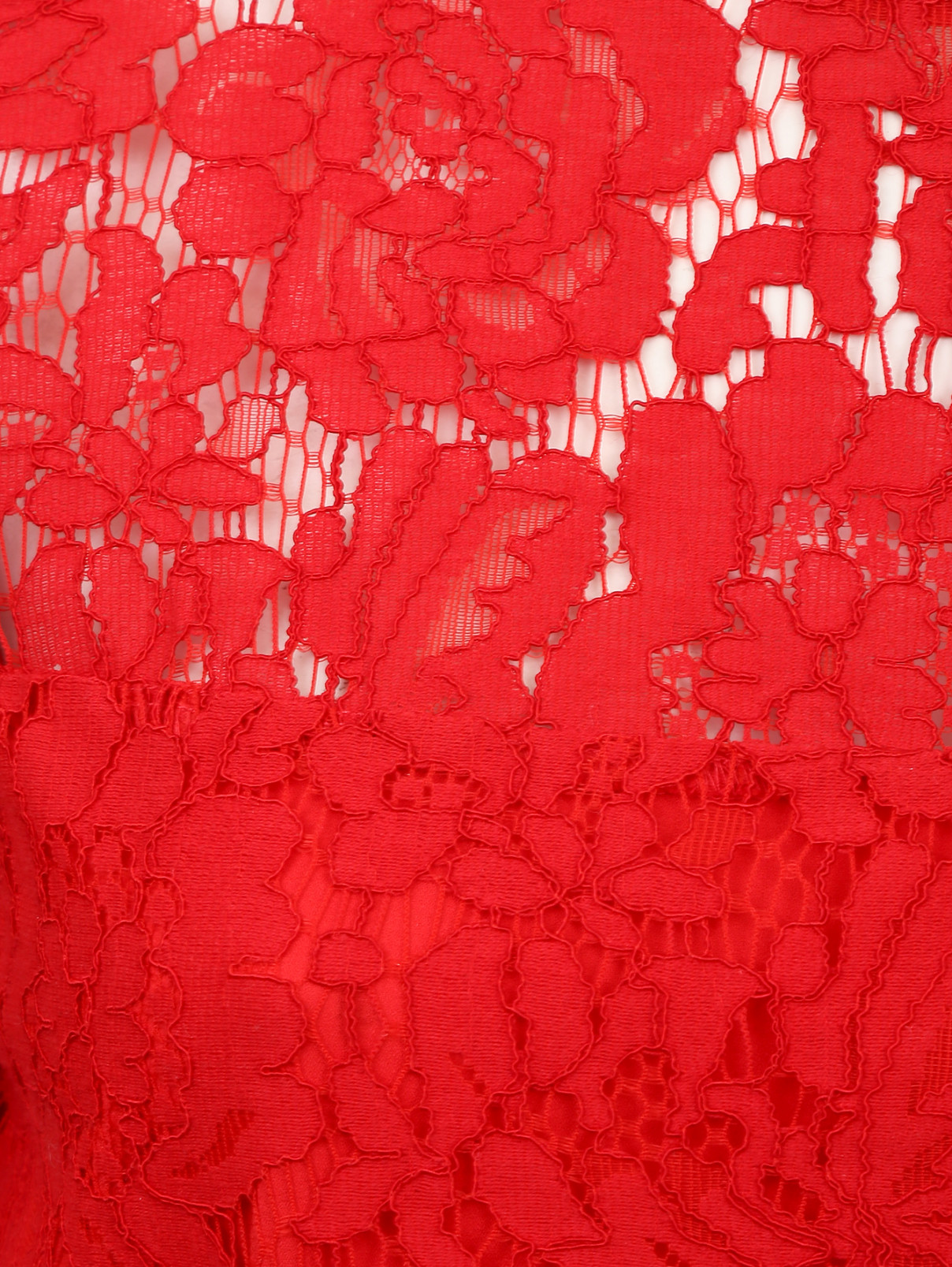 Блуза с кружевным узором Diane von Furstenberg  –  Деталь  – Цвет:  Красный