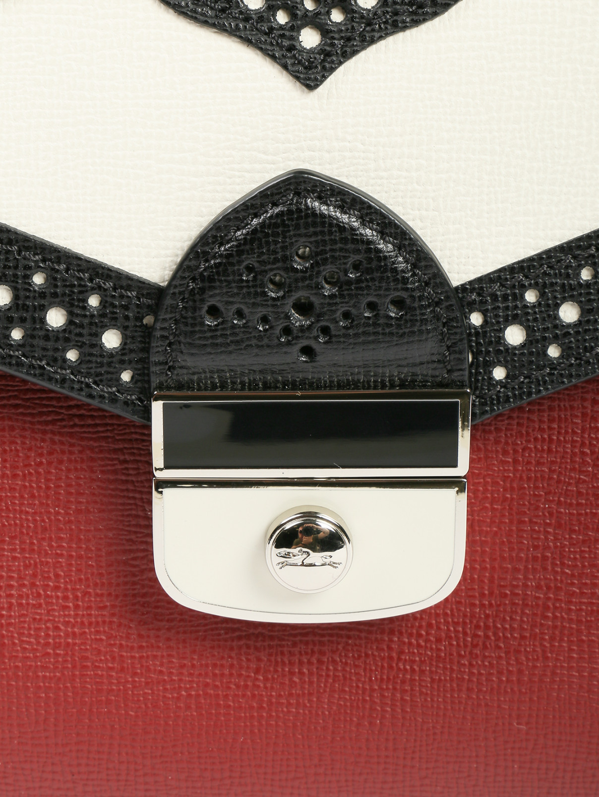 Сумка из кожи на короткой ручке с контрастной отделкой Longchamp  –  Деталь  – Цвет:  Мультиколор