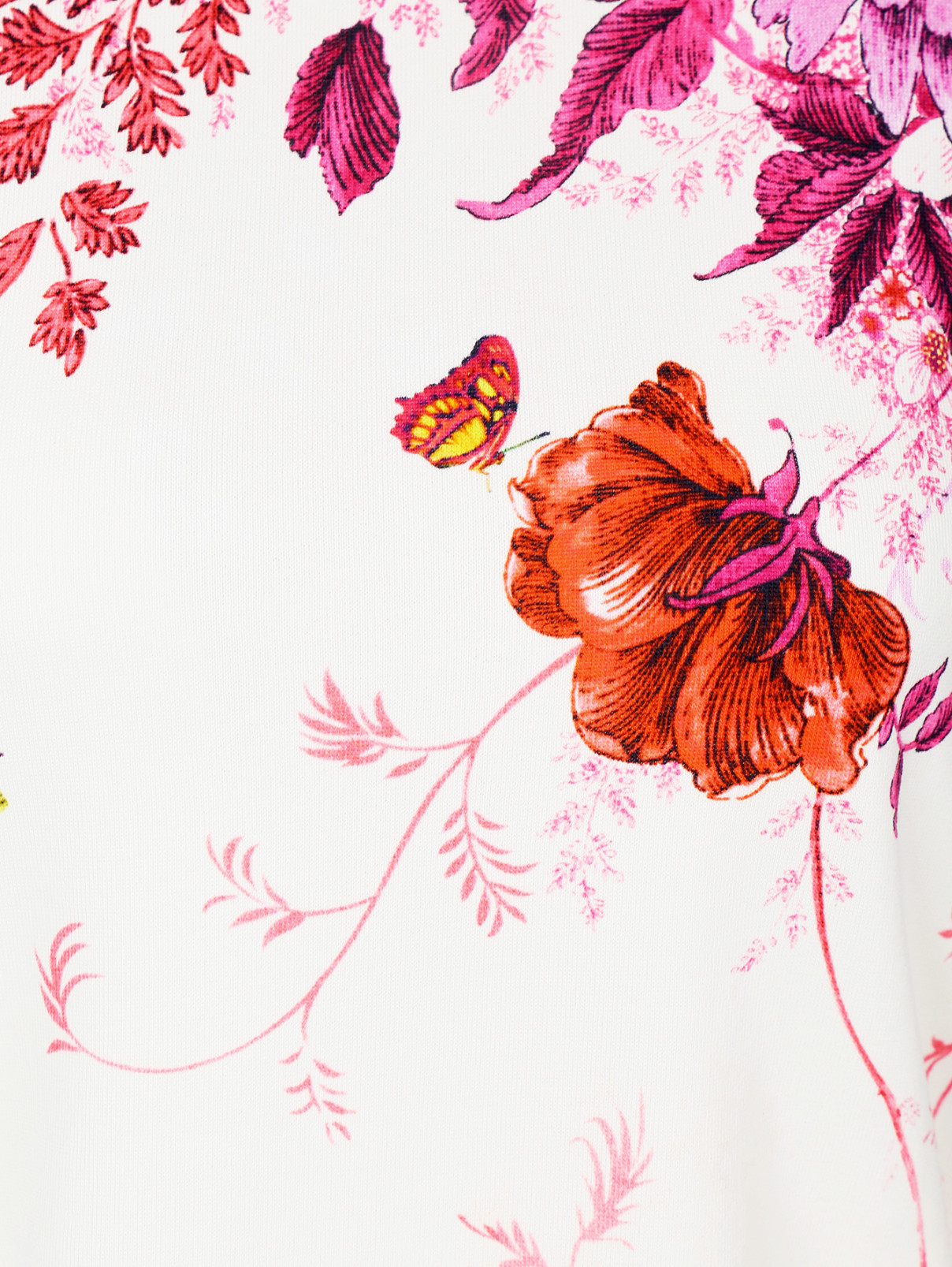 Платье с бахромой из хлопка с цветочным принтом Giamba  –  Деталь  – Цвет:  Узор