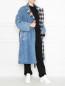Джинсовое пальто из хлопка на контрастной подкладе Balenciaga  –  МодельОбщийВид