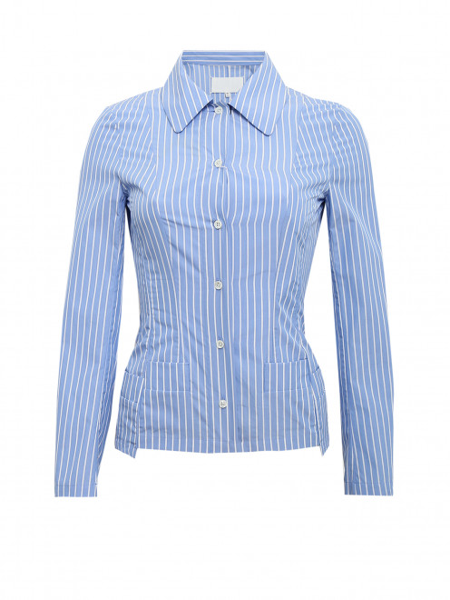Рубашка из хлопка с узором "полоска" Maison Margiela - Общий вид