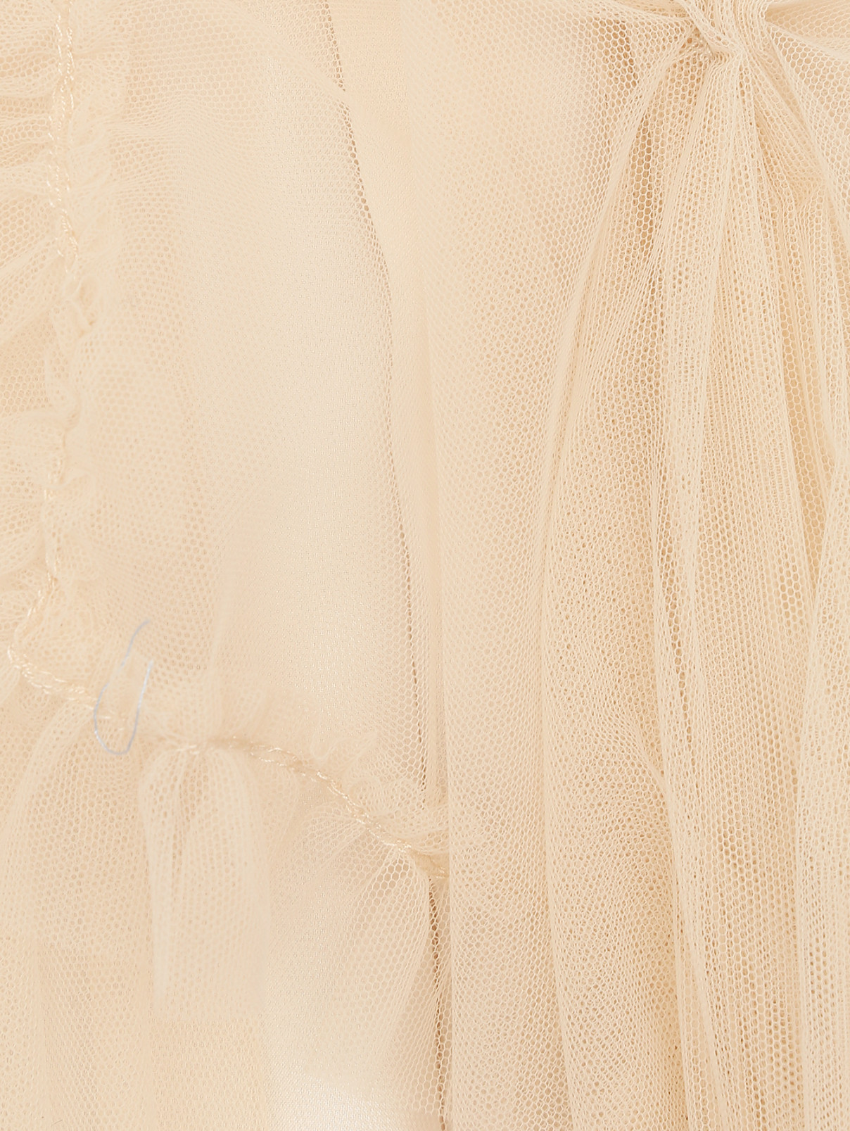 Платье-миди из сетки с драпировкой Act №1  –  Деталь1  – Цвет:  Бежевый