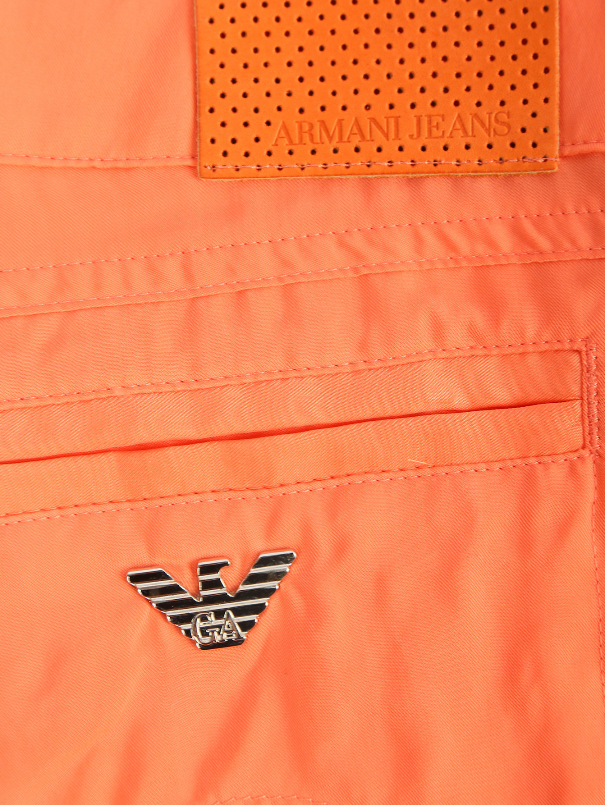 Брюки свободного кроя Armani Jeans  –  Деталь  – Цвет:  Оранжевый