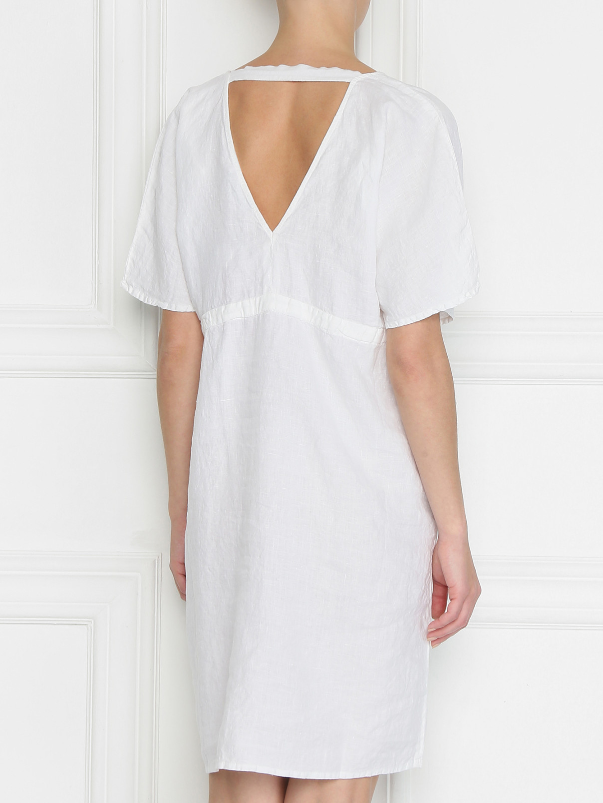 Платье из льна La fabrica del lino  –  МодельВерхНиз1  – Цвет:  Белый