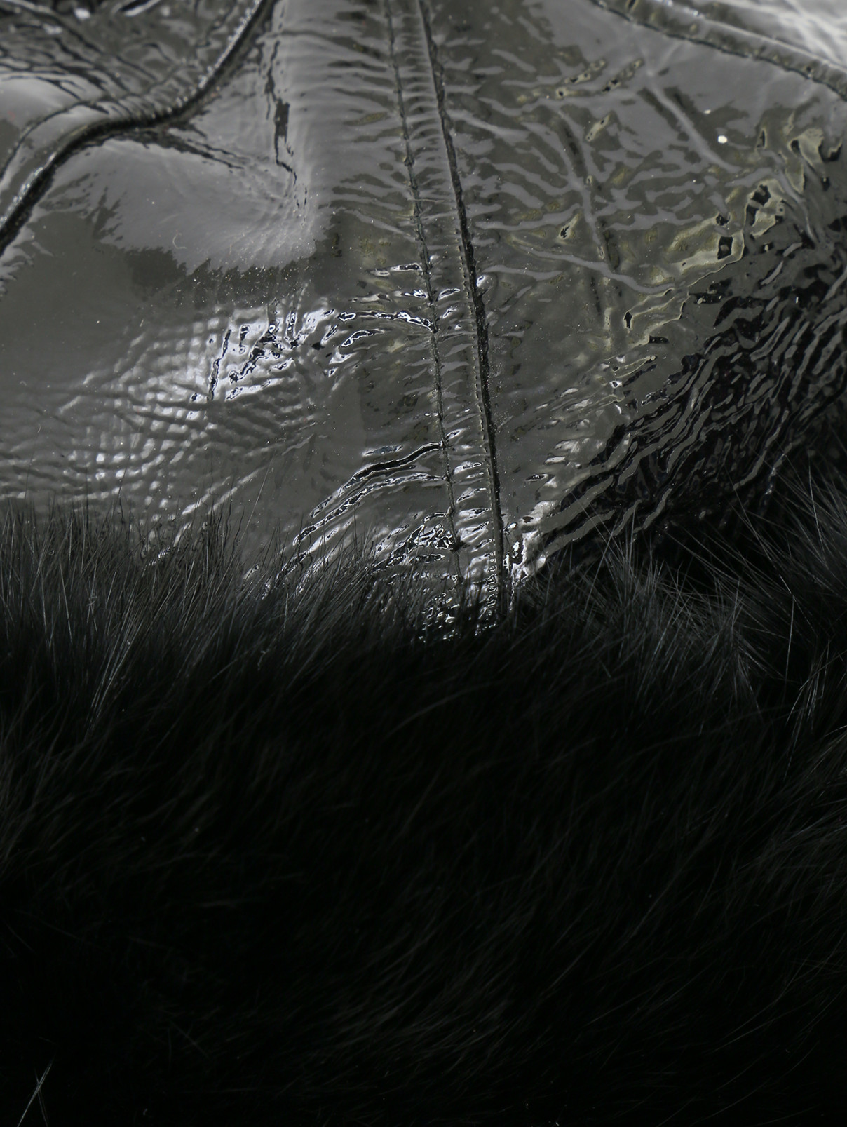 Шапка из кожи с меховой вставкой Borsalino  –  Деталь1  – Цвет:  Черный