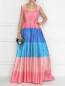 Платье-макси из шелка с пышной юбкой в полоску Carolina Herrera  –  МодельОбщийВид
