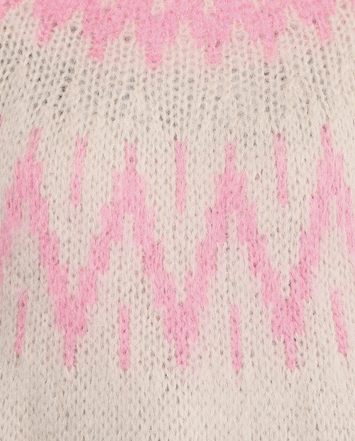 Свитер из шерсти и мохера с узором Merсi  –  Деталь  – Цвет:  Розовый