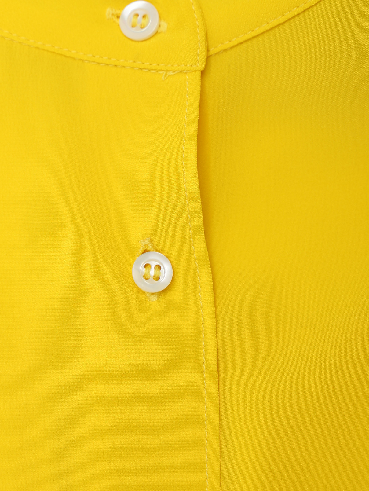 Платье рубашка из шелка прямого кроя Aspesi  –  Деталь  – Цвет:  Желтый