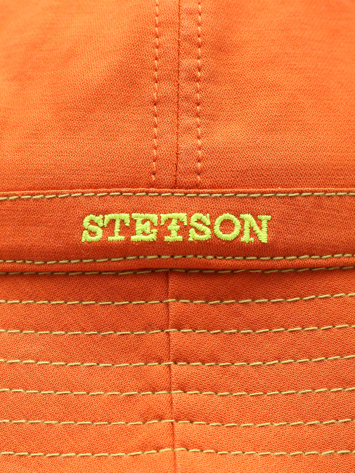 Панама из хлопка и льна с вышивкой Stetson  –  Деталь  – Цвет:  Оранжевый
