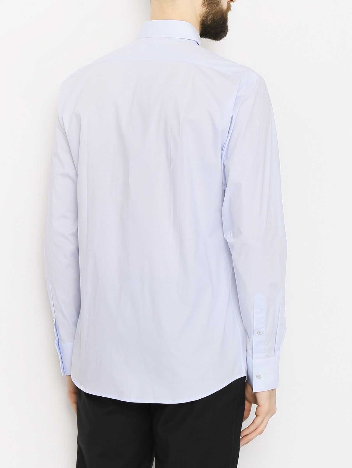 Рубашка из хлопка однотонная Lagerfeld  –  МодельВерхНиз1