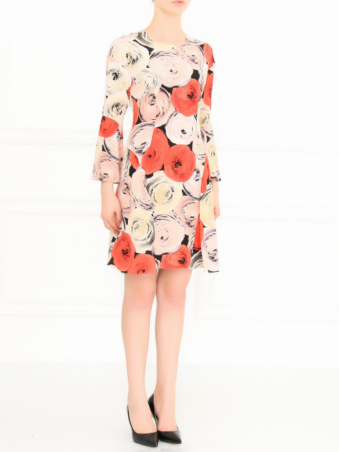 Платье из шелка с цветочным узором Moschino Cheap&Chic - Модель Общий вид