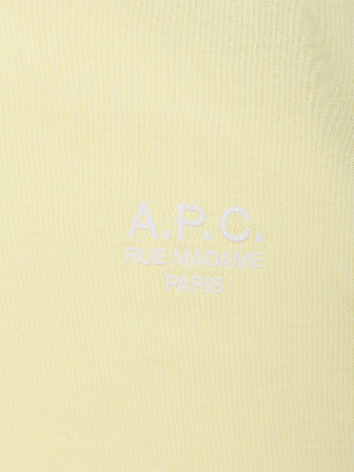 Футболка хлопковая с вышитым логотипом A.P.C.  –  Деталь  – Цвет:  Желтый