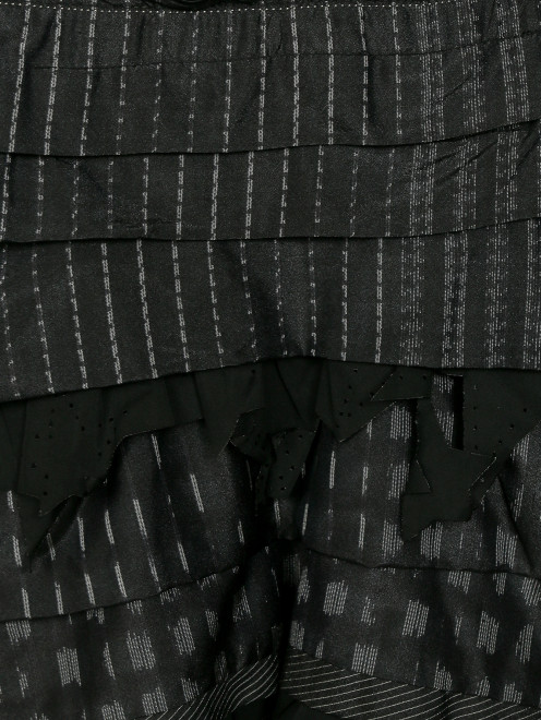 Юбка-мини из шерсти и шелка с контрастной отделкой - Деталь