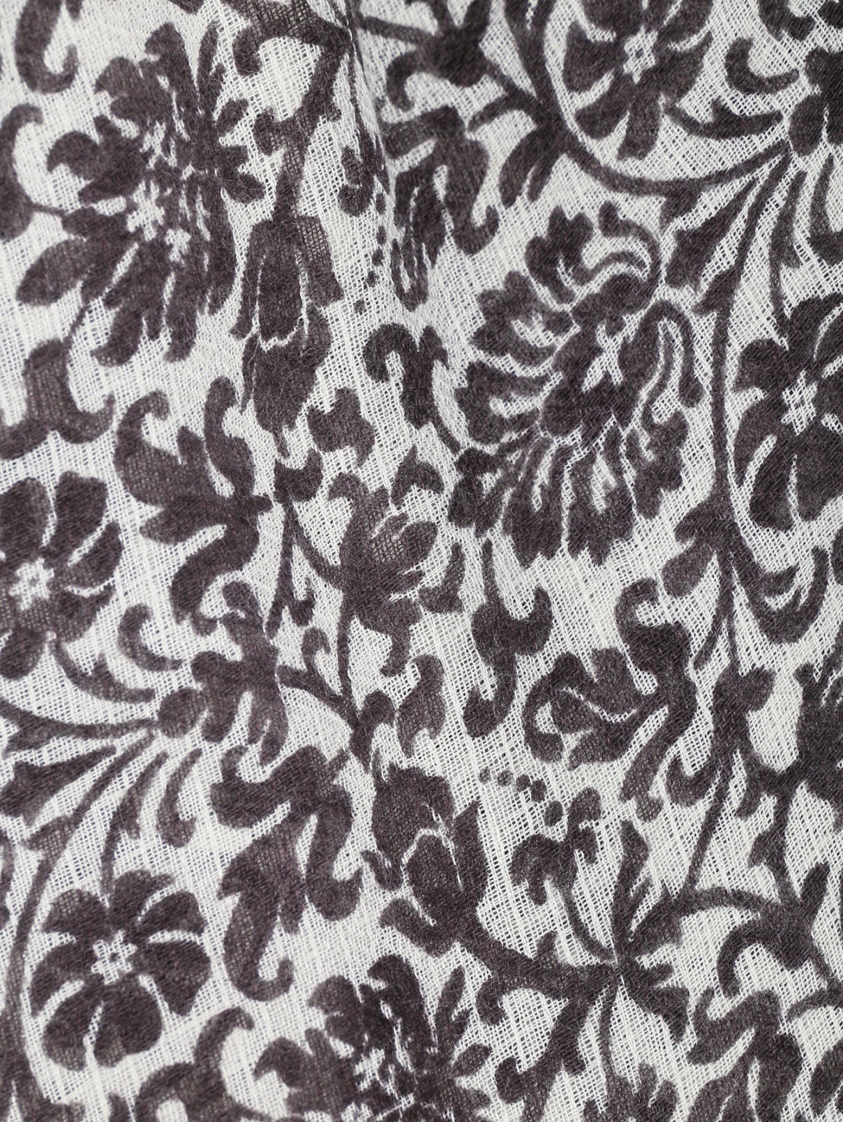 Платок из кашемира, с цветочным узором Alberotanza  –  Деталь1  – Цвет:  Черный