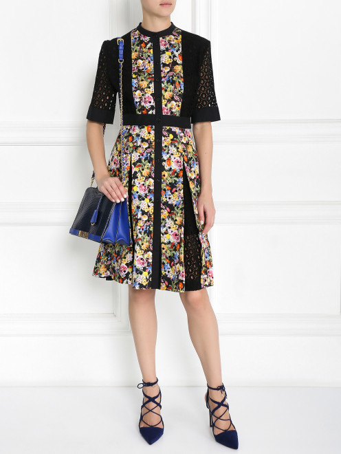 Платье из хлопка с цветочным узором Mary Katrantzou - Модель Общий вид