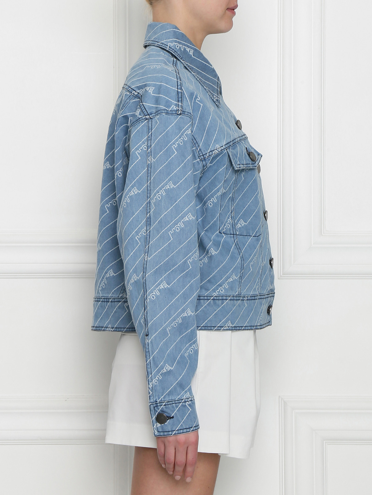 Куртка джинсовая с вышивкой House of Holland  –  МодельВерхНиз2  – Цвет:  Синий