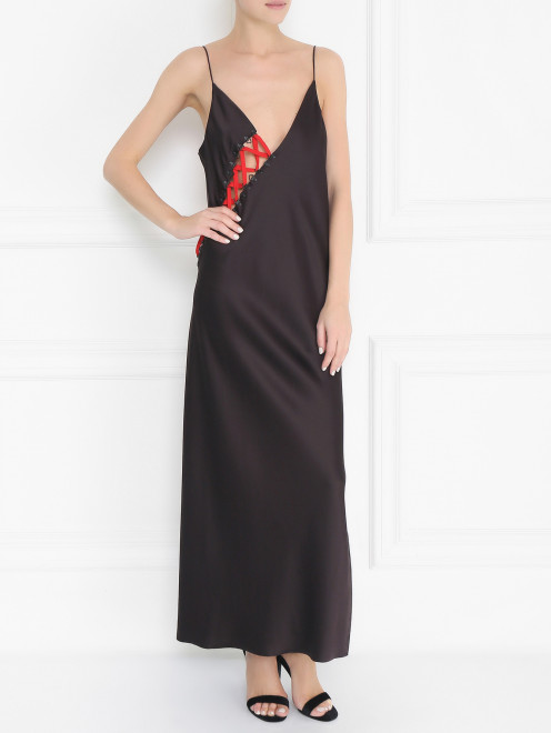 Платье из шелка с декором DKNY - Модель Общий вид