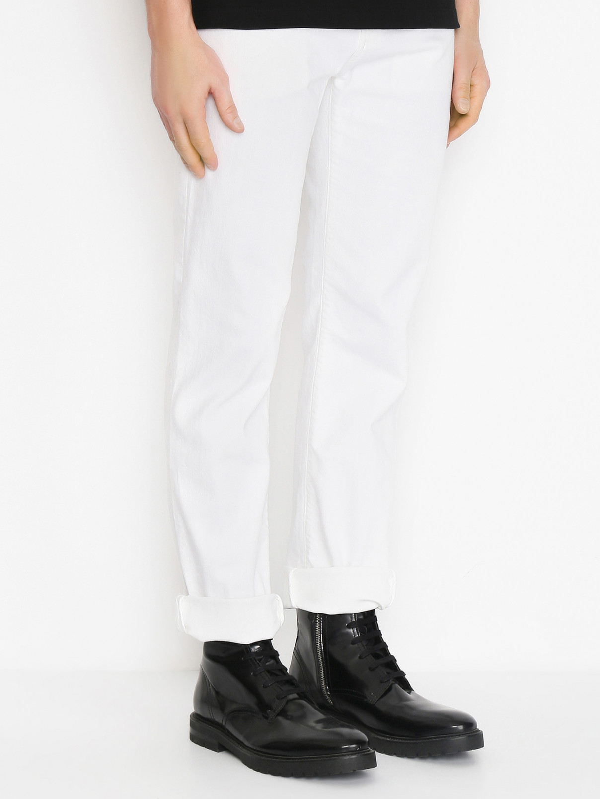 Джинсы из хлопка прямого кроя с карманами Richard J. Brown  –  МодельВерхНиз  – Цвет:  Белый