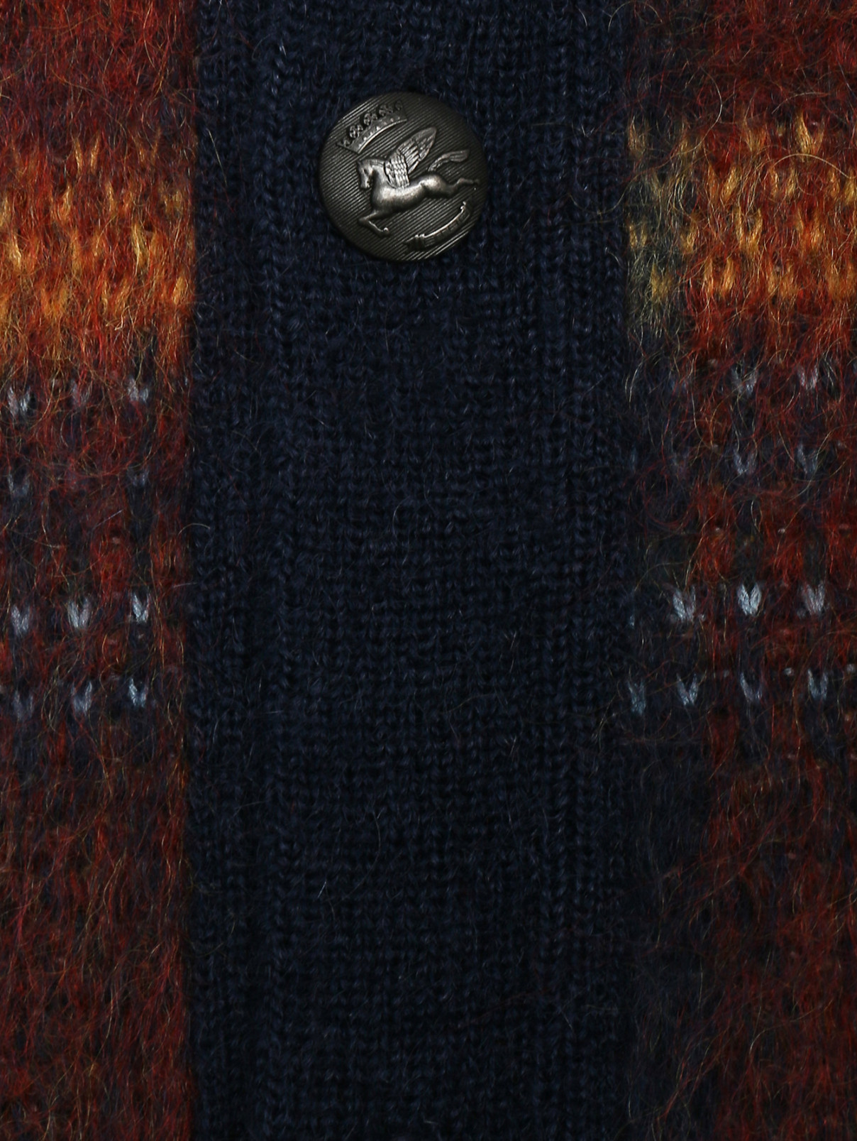 Кардиган из смешанной шерсти с узором "клетка" Etro  –  Деталь  – Цвет:  Узор