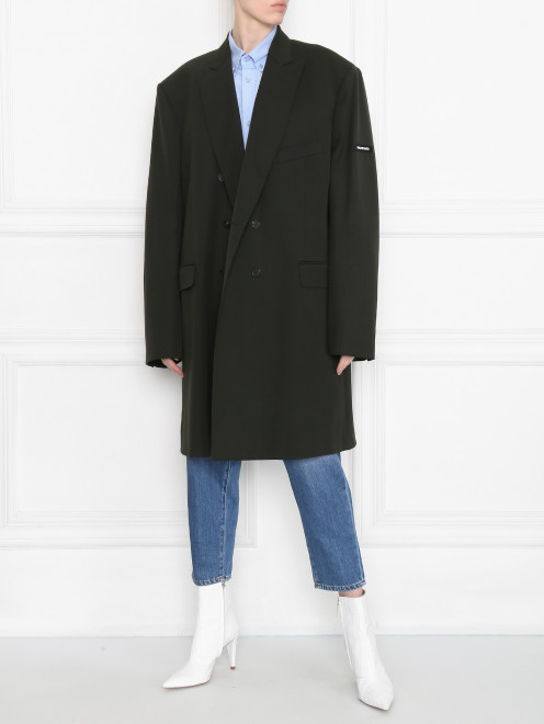 Пальто из шерсти Balenciaga - МодельОбщийВид