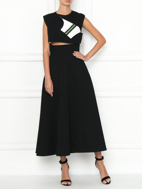 Платье-миди из шерсти с декоративными вырезами Calvin Klein 205W39NYC - МодельОбщийВид