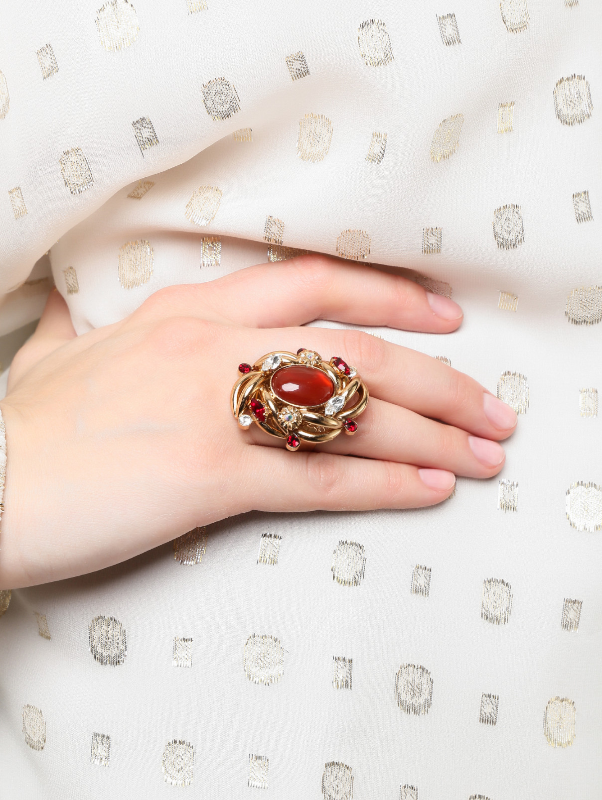 Кольцо с полудрагоценными камнями Dueci Bijoux  –  МодельОбщийВид  – Цвет:  Золотой