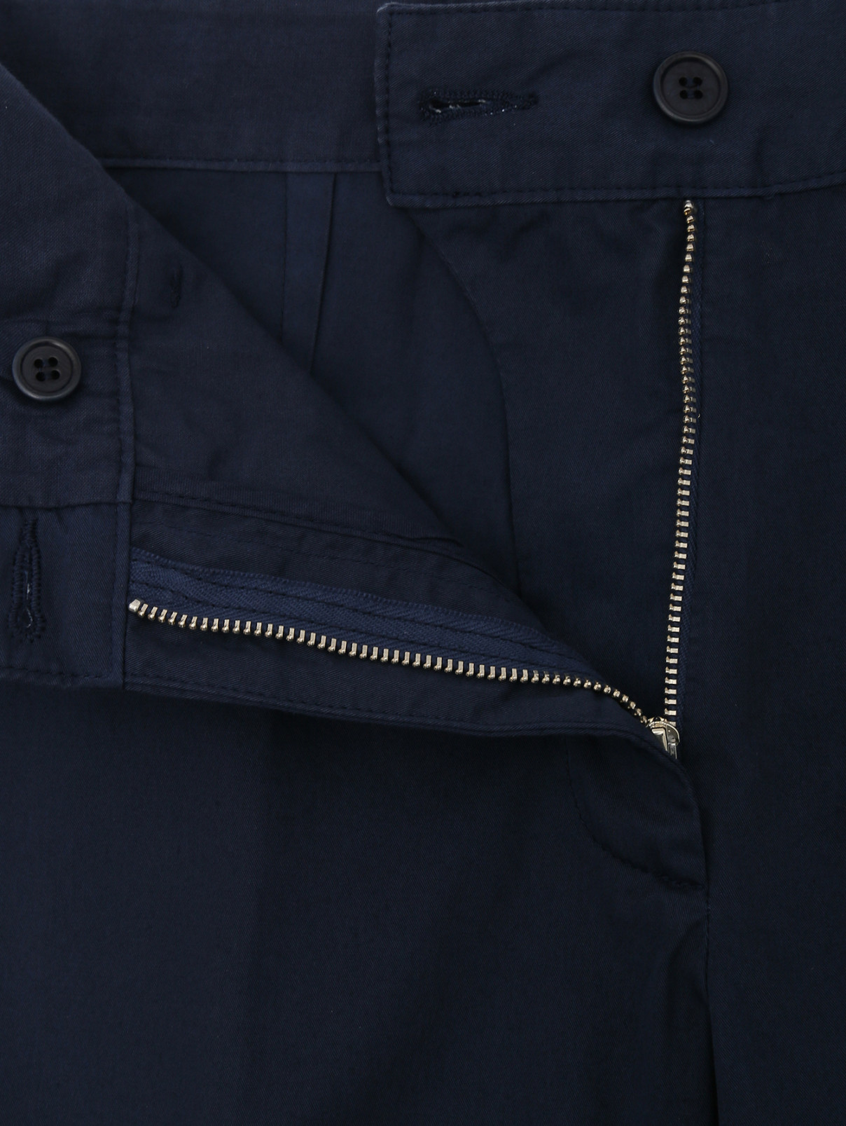 Брюки из хлопка с боковыми карманами Aspesi  –  Деталь1  – Цвет:  Синий