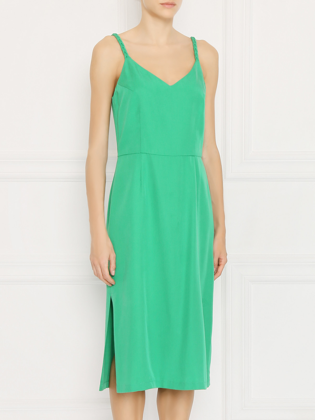 Платье-миди с разрезами Tommy Hilfiger  –  МодельВерхНиз  – Цвет:  Зеленый
