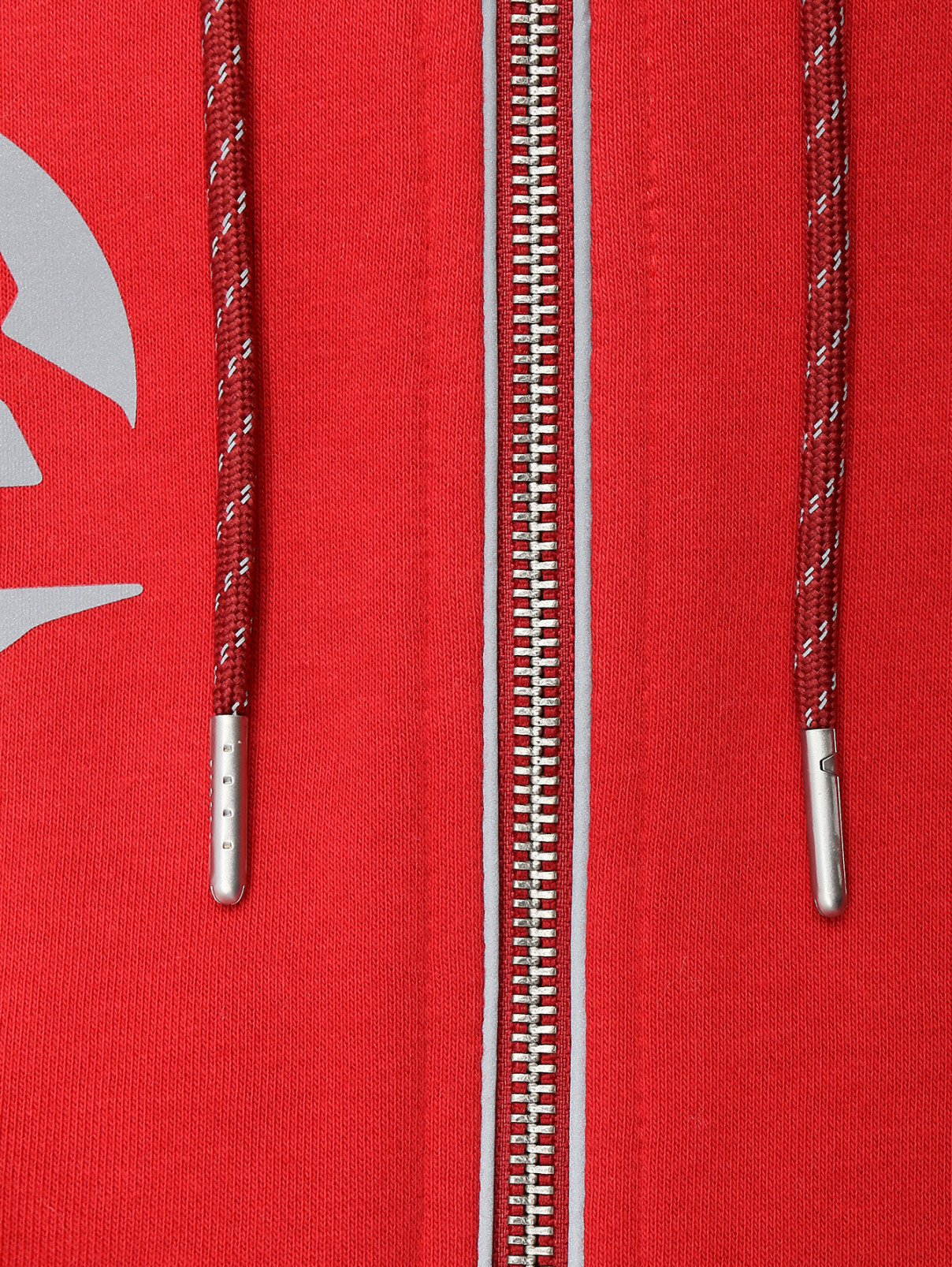 Толстовка из хлопка на молнии с капюшоном BOSCO  –  Деталь  – Цвет:  Красный