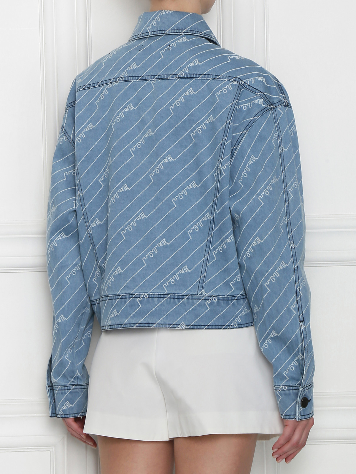 Куртка джинсовая с вышивкой House of Holland  –  МодельВерхНиз1  – Цвет:  Синий