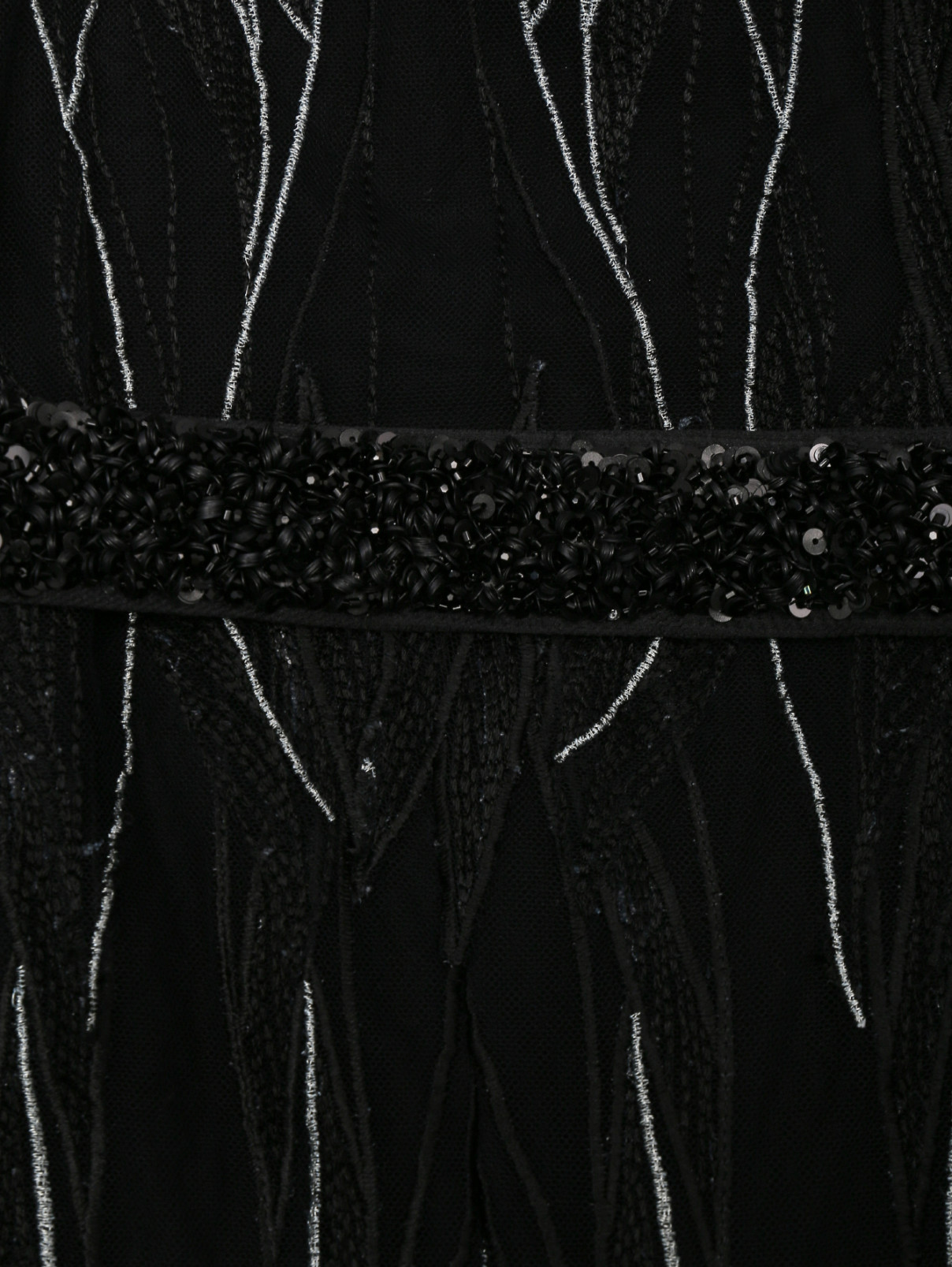 Комбинезон из сетки с вышивкой Tony Ward  –  Деталь1  – Цвет:  Черный