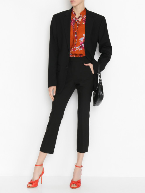 Блуза из вискозы с цветочным узором Max&Co - МодельОбщийВид