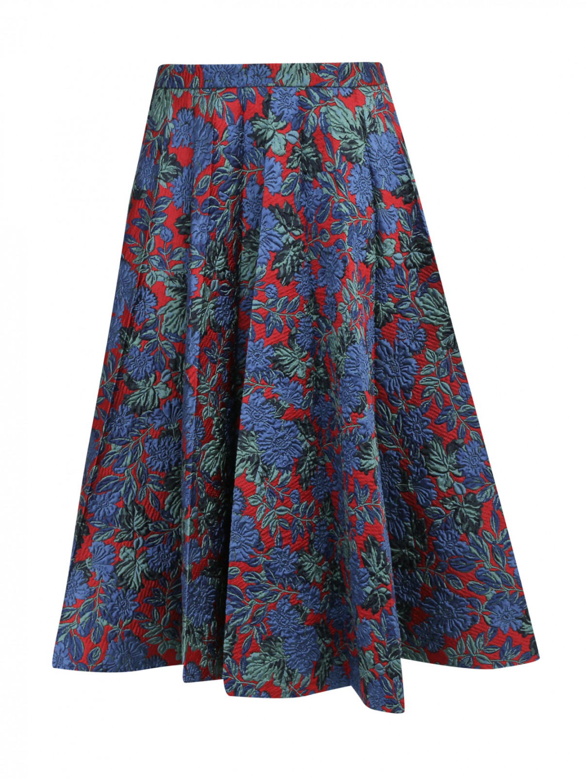 Юбка с фактурным цветочным узором Rossella Jardini  –  Общий вид  – Цвет:  Мультиколор