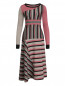 Платье-миди из шерсти с узором "полоска" I'M Isola Marras  –  Общий вид