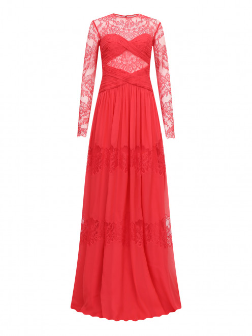 Платье-макси из шелка с кружевной отделкой Zuhair Murad - Общий вид