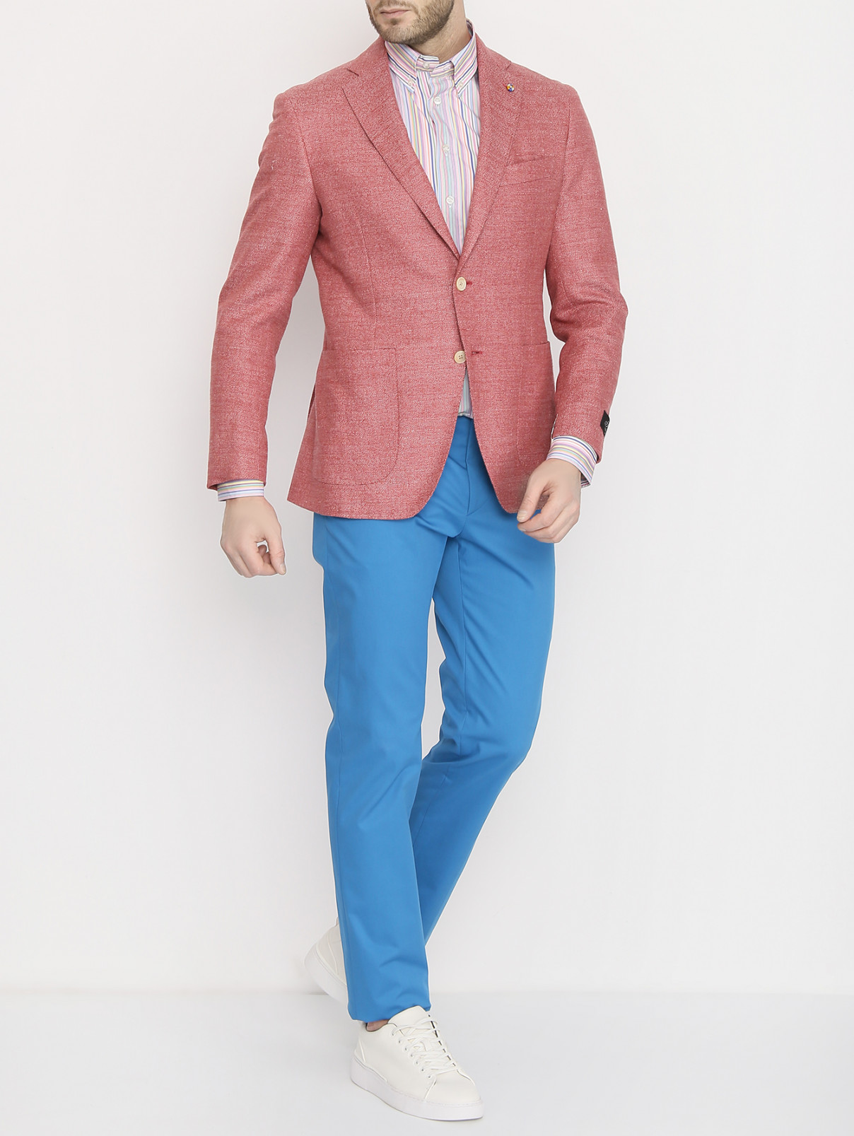 Пиджак с накладными карманами Belvest  –  МодельОбщийВид  – Цвет:  Красный