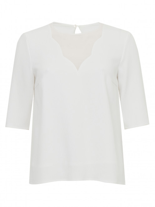 Асимметричная блуза с полупрозрачной вставкой Boss - Общий вид