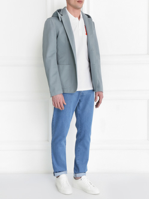 Пиджак однобортный из хлопка с отстегивающимся капюшоном Jil Sander - Модель Общий вид