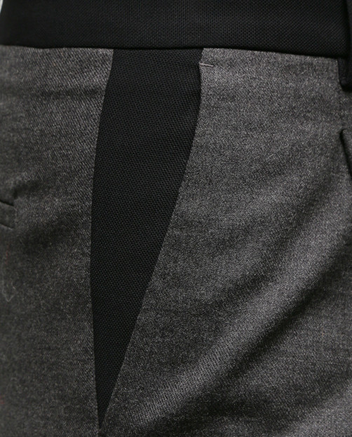 Классические брюки прямого фасона из шерсти с контрастной отделкой Chloé Stora - Деталь