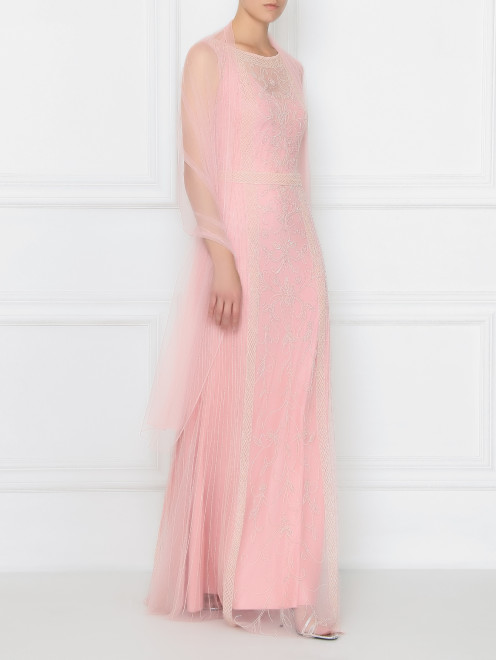 Платье макси из сетки с вышивкой бисером Rosa Clara - МодельОбщийВид
