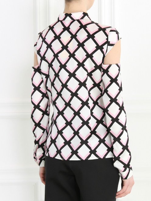 Блуза из шелка с геометричным узором - Модель Верх-Низ1
