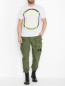 Футболка из хлопка с принтом Stone Island  –  МодельОбщийВид