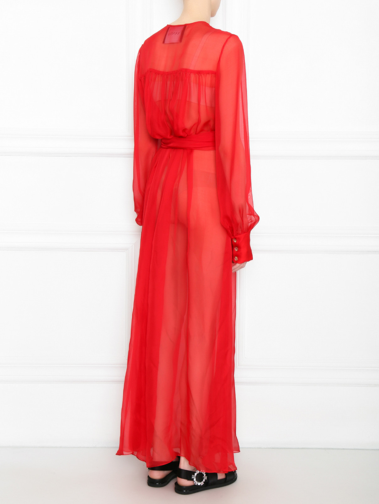 Платье макси из шелка с поясом Yanina  –  МодельВерхНиз1  – Цвет:  Красный