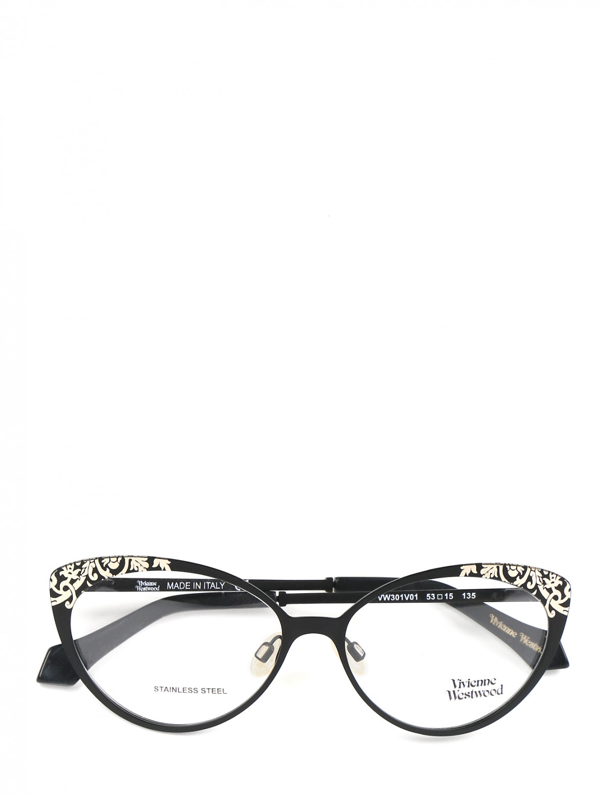 Оправа для очков из пластика с декором Vivienne Westwood  –  Общий вид  – Цвет:  Черный