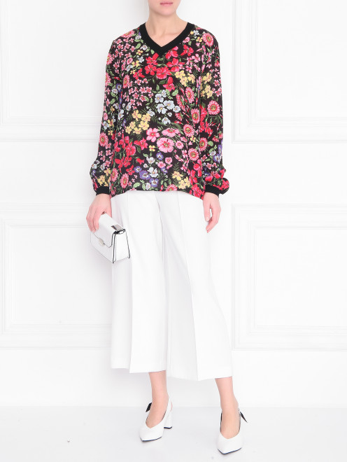 Блуза из вискозы с цветочным узором Weill - МодельОбщийВид