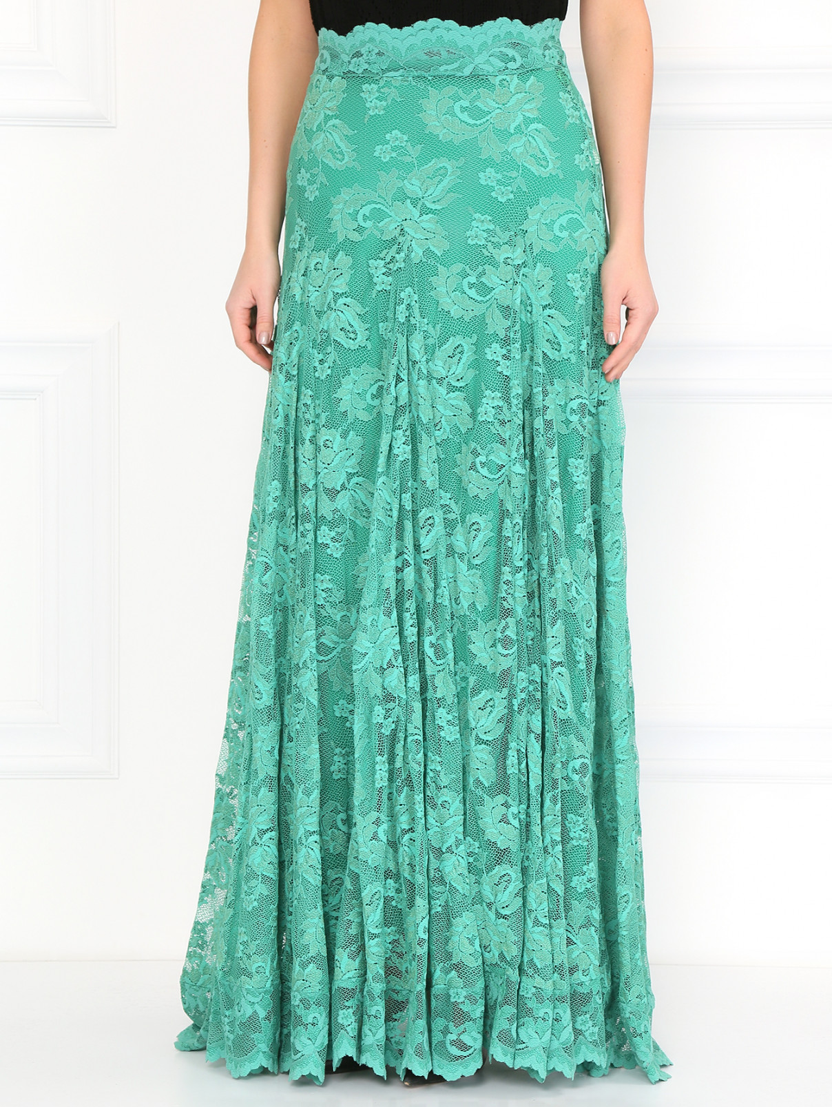Кружевная юбка-макси Olvi's  –  Модель Верх-Низ  – Цвет:  Зеленый