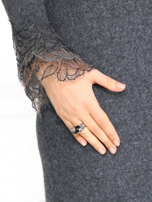 Серебряное кольцо с цветочной гравировкой  Kenzo - Модель Общий вид