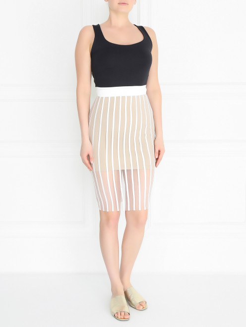 Прозрачная юбка-миди из шелка La Perla - Модель Общий вид